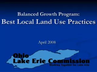 Balanced Growth Program: Best Local Land Use Practices