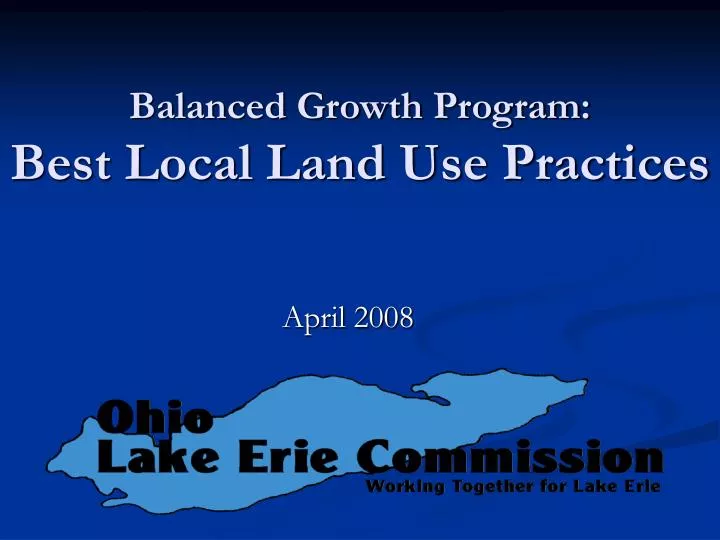 balanced growth program best local land use practices