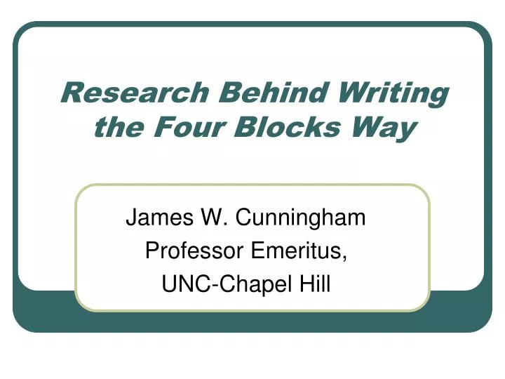 research behind writing the four blocks way