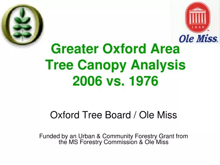 greater oxford area tree canopy analysis 2006 vs 1976