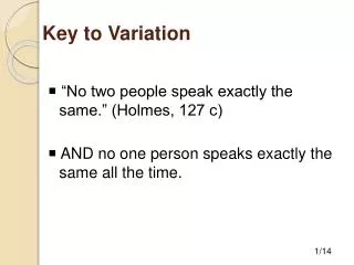 Key to Variation
