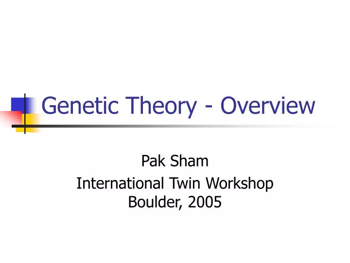 genetic theory overview
