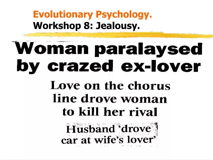 evolutionary psychology workshop 8 jealousy