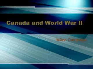 Canada and World War II