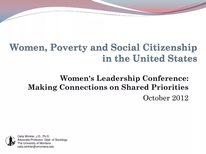 women poverty and social citizenship in the united states
