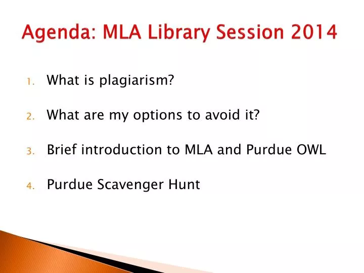 agenda mla library session 2014