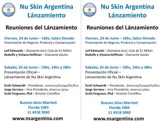Nu Skin Argentina Lánzamiento