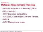Chapter 18 Materials Requirements Planning - slide 1