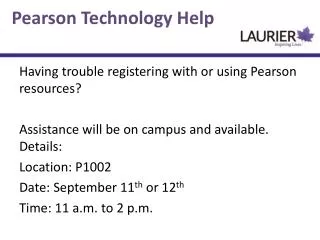 Pearson Technology Help