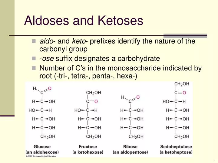 aldoses and ketoses