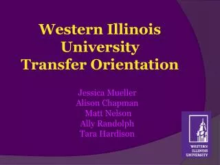 Western Illinois University Transfer Orientation