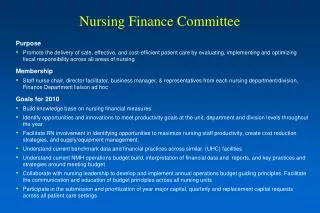 Nursing Finance Committee