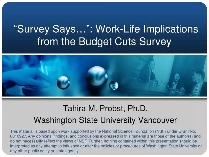 survey says work life implications from the budget cuts survey