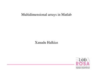 Multidimensional arrays in Matlab