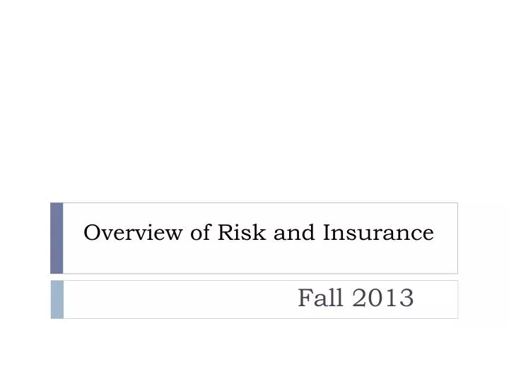 overview of risk and insurance