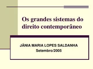 os grandes sistemas do direito contempor neo