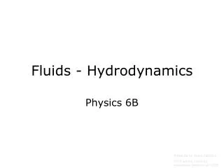 Fluids - Hydrodynamics