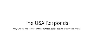 The USA Responds