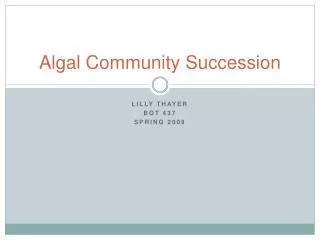 Algal Community Succession