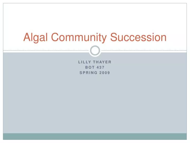 algal community succession