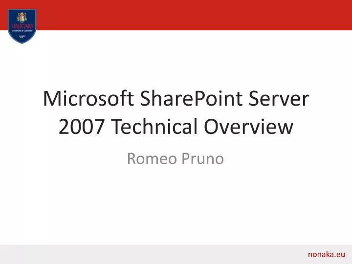 microsoft sharepoint server 2007 technical overview