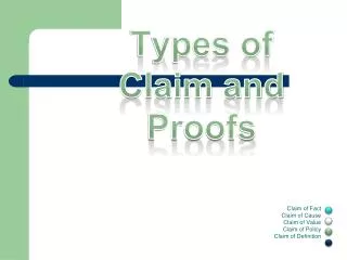 Types of Claim and Proofs