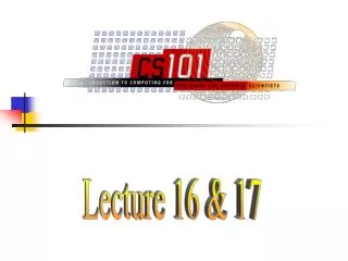 Lecture 16 &amp; 17