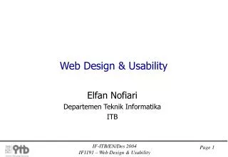 Web Design &amp; Usability