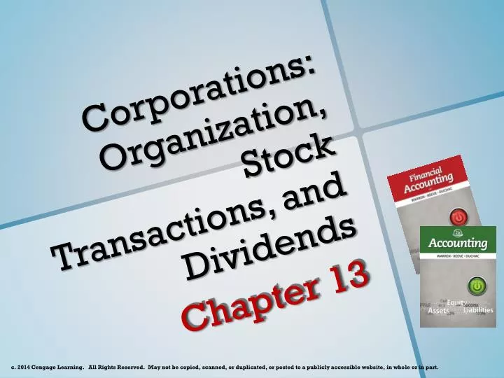 corporations organization stock transactions and dividends