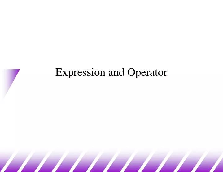 expression and operator