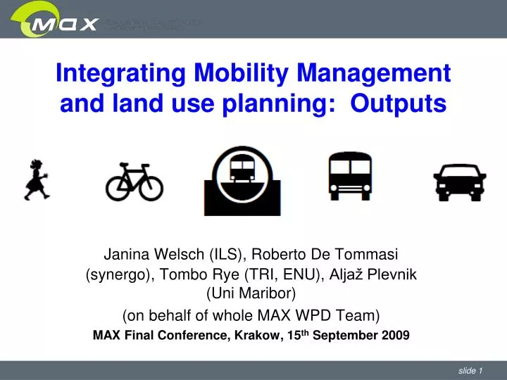 integrating mobility management and land use planning outputs
