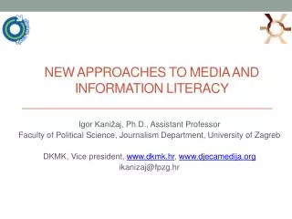 New approaches to media and information literacy