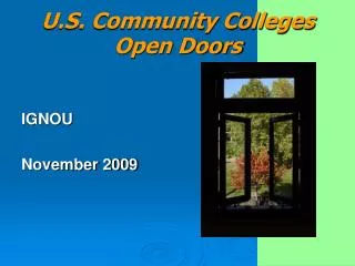 U.S. Community Colleges Open Doors