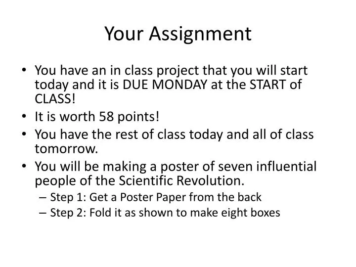 your assignment