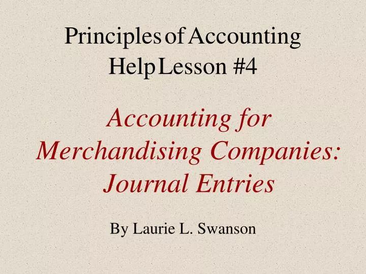 accounting for merchandising companies journal entries