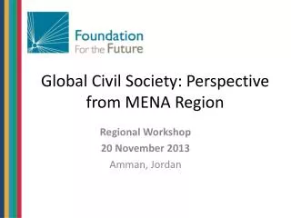 Global Civil Society: Perspective from MENA Region