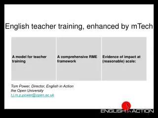English teacher training, enhanced by mTech
