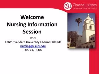 Welcome Nursing Information Session