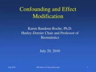 Confounding and Effect Modification
