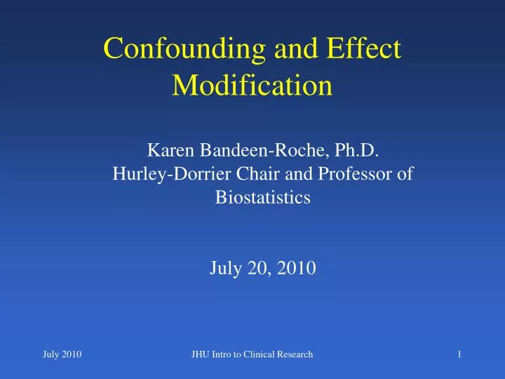 confounding and effect modification