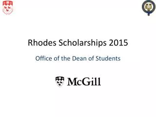Rhodes Scholarships 2015