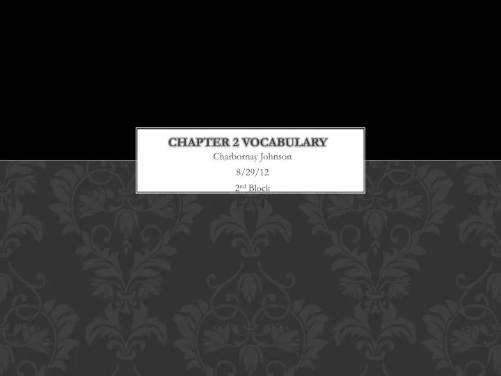 chapter 2 vocabulary