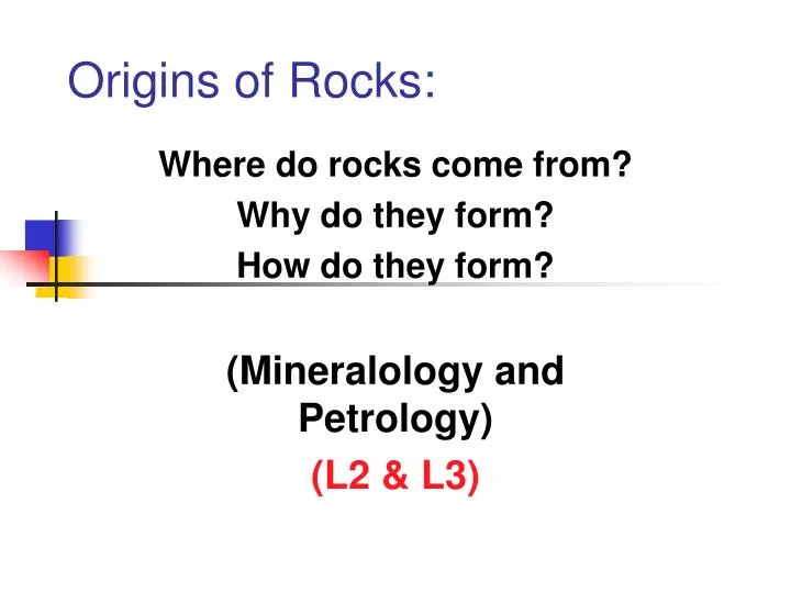 origins of rocks