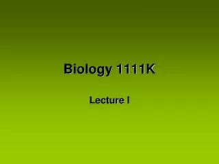 Biology 1111K