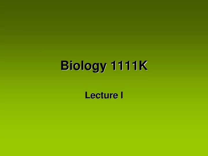 biology 1111k