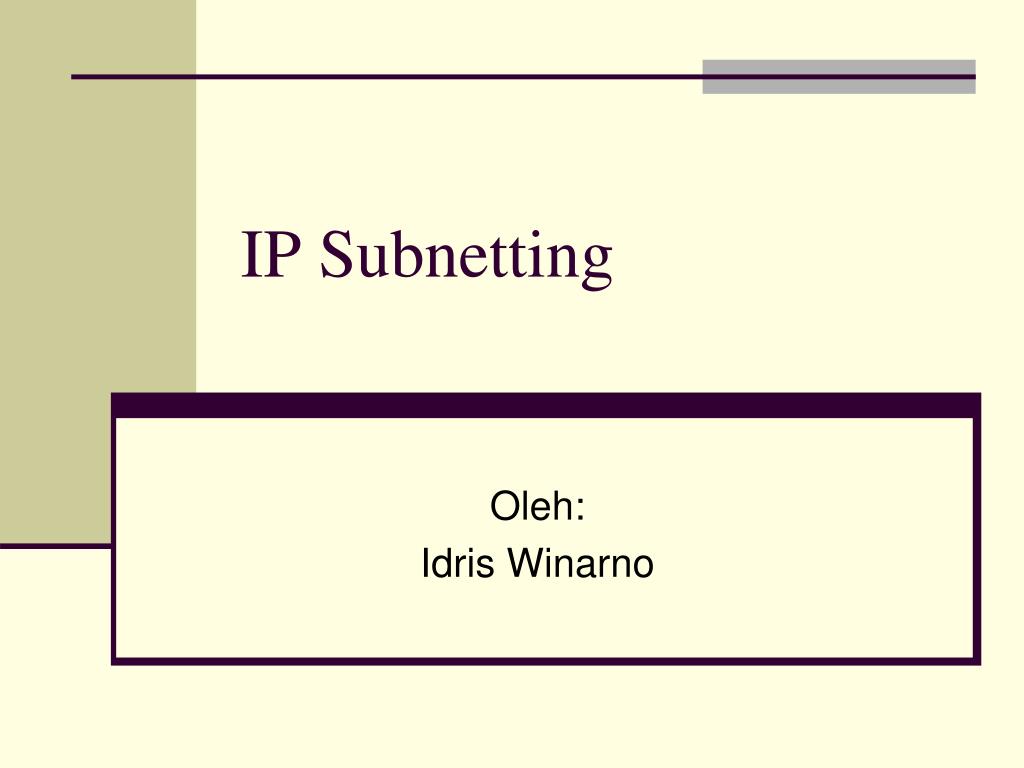PPT - IP Subnetting PowerPoint Presentation, free download - ID:5827517