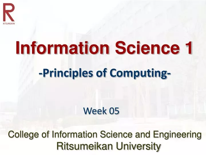 information science 1 principles of computing