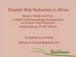 Disaster Risk Reduction in Africa