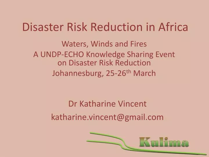 disaster risk reduction in africa