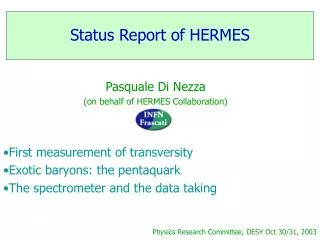 Status Report of HERMES